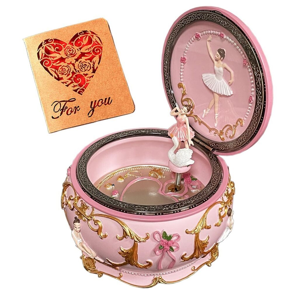 7537 Classical Ballerina Music Box LED lights Twinkling Resin Carved